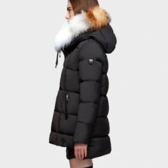 RUDSAK Black Puffer Coat with Multicolor Fur Hood - Picture 3 of 15